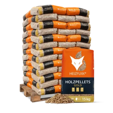 Heizfuxx — Pelety drzewne z miękkiego drewna 6 mm ENplus A1 — 15 kg × 65 worków